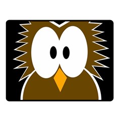 Brown Simple Owl Fleece Blanket (small)