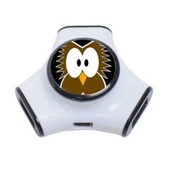 Brown Simple Owl 3-port Usb Hub by Valentinaart