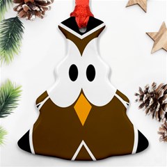 Brown Simple Owl Christmas Tree Ornament (2 Sides)