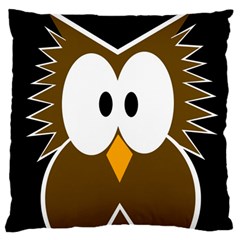 Brown Simple Owl Large Cushion Case (two Sides) by Valentinaart