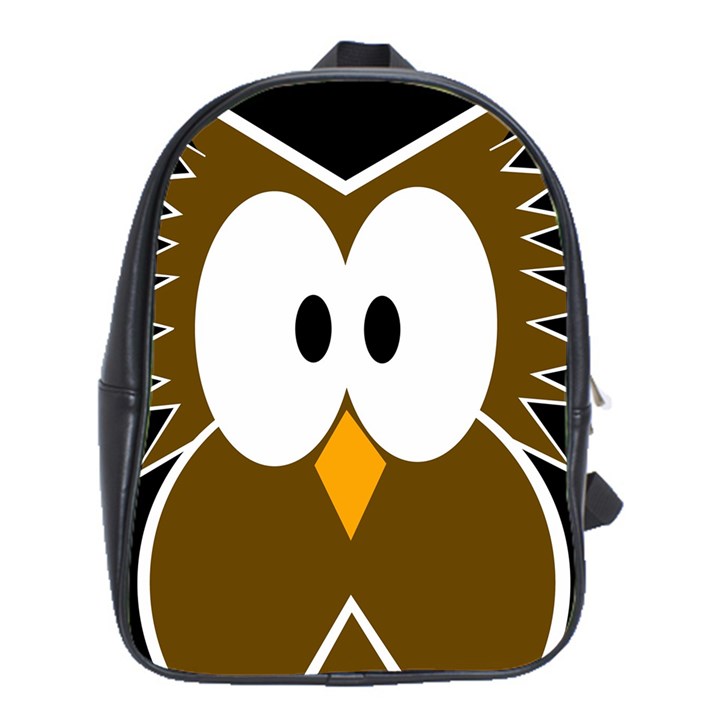 Brown simple owl School Bags (XL) 