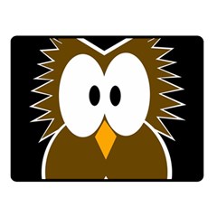 Brown Simple Owl Double Sided Fleece Blanket (small) 