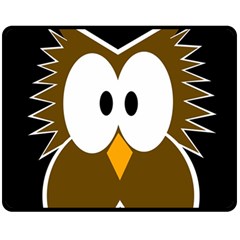 Brown Simple Owl Double Sided Fleece Blanket (medium) 