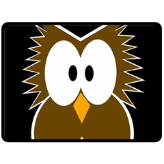 Brown Simple Owl Double Sided Fleece Blanket (large) 