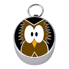 Brown Simple Owl Mini Silver Compasses