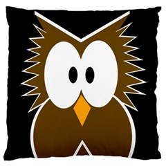 Brown Simple Owl Standard Flano Cushion Case (two Sides) by Valentinaart