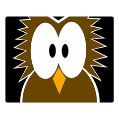 Brown Simple Owl Double Sided Flano Blanket (large) 