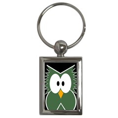 Green Owl Key Chains (rectangle)  by Valentinaart