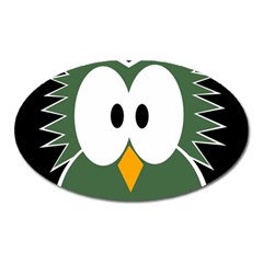 Green Owl Oval Magnet by Valentinaart