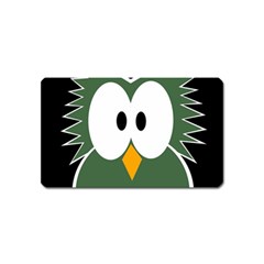 Green Owl Magnet (name Card) by Valentinaart