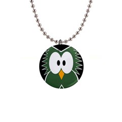 Green Owl Button Necklaces by Valentinaart