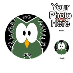 Green Owl Playing Cards 54 (round)  by Valentinaart