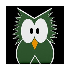 Green Owl Face Towel by Valentinaart