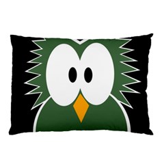 Green Owl Pillow Case