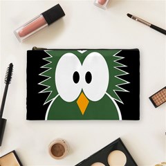 Green Owl Cosmetic Bag (medium)  by Valentinaart