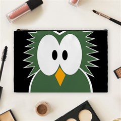 Green Owl Cosmetic Bag (large)  by Valentinaart