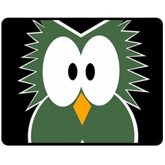 Green Owl Fleece Blanket (medium)  by Valentinaart