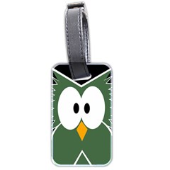 Green Owl Luggage Tags (two Sides) by Valentinaart