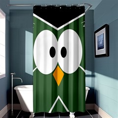 Green Owl Shower Curtain 36  X 72  (stall)  by Valentinaart