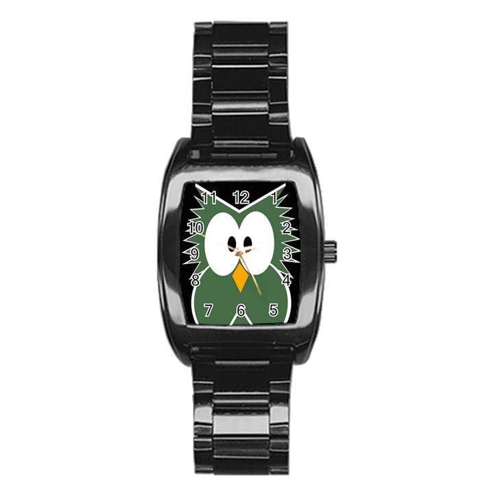 Green owl Stainless Steel Barrel Watch