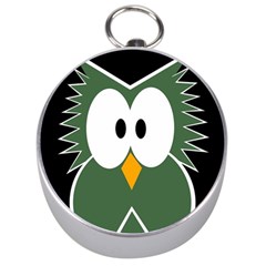 Green Owl Silver Compasses by Valentinaart