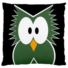 Green Owl Standard Flano Cushion Case (two Sides) by Valentinaart