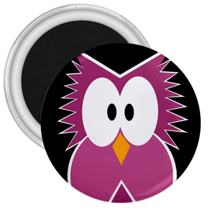 Pink owl 3  Magnets