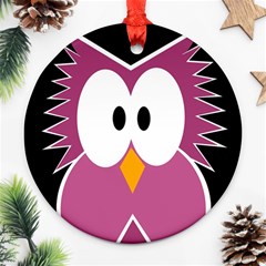 Pink Owl Ornament (round)  by Valentinaart