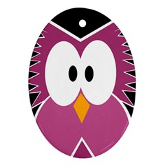 Pink owl Ornament (Oval) 