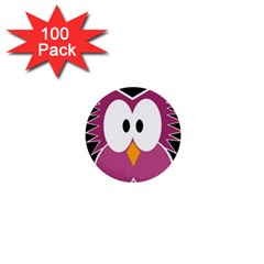 Pink owl 1  Mini Buttons (100 pack) 