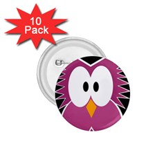 Pink owl 1.75  Buttons (10 pack)