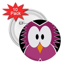 Pink owl 2.25  Buttons (10 pack) 