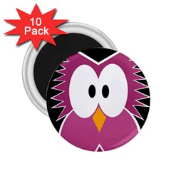 Pink owl 2.25  Magnets (10 pack) 