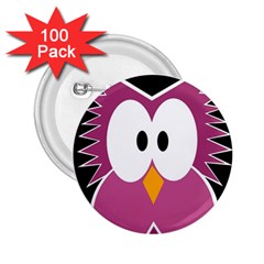 Pink Owl 2 25  Buttons (100 Pack)  by Valentinaart