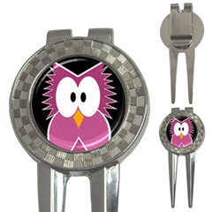 Pink Owl 3-in-1 Golf Divots by Valentinaart