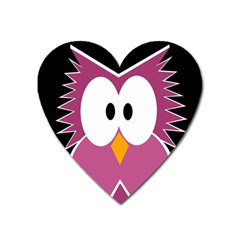 Pink owl Heart Magnet