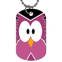 Pink owl Dog Tag (One Side)