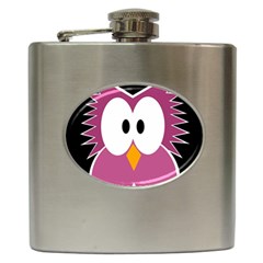 Pink Owl Hip Flask (6 Oz) by Valentinaart