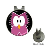 Pink owl Hat Clips with Golf Markers Front