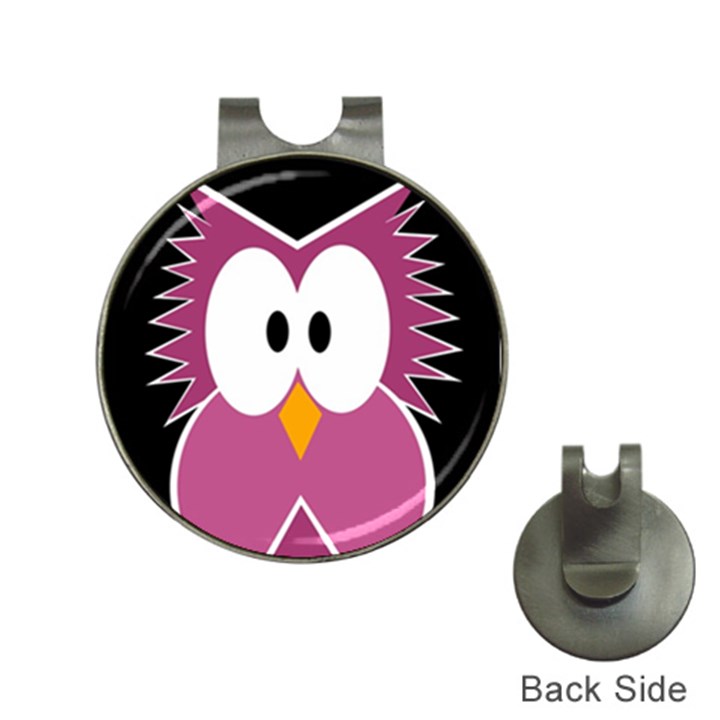 Pink owl Hat Clips with Golf Markers