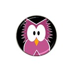 Pink owl Hat Clip Ball Marker Front