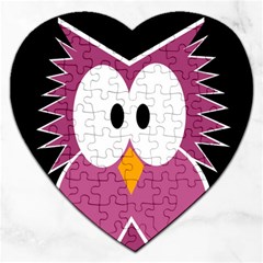 Pink owl Jigsaw Puzzle (Heart)