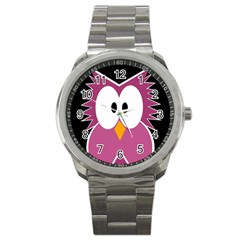 Pink owl Sport Metal Watch