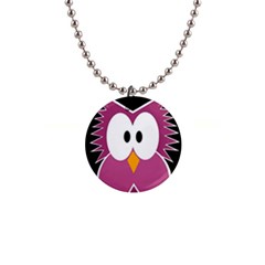 Pink owl Button Necklaces