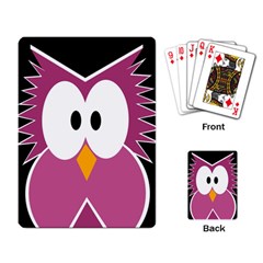 Pink owl Playing Card