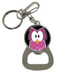 Pink Owl Bottle Opener Key Chains by Valentinaart