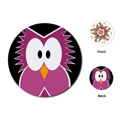 Pink owl Playing Cards (Round) 