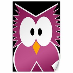 Pink owl Canvas 20  x 30  