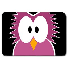 Pink Owl Large Doormat  by Valentinaart