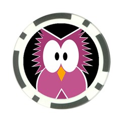 Pink owl Poker Chip Card Guards